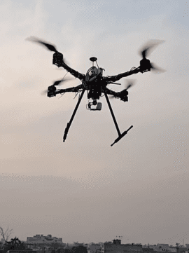 Manned Copter Flying in air